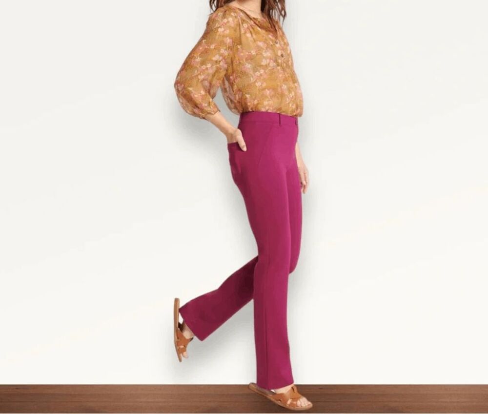New Betabrand Fig Jam Straight Two Pocket Dress Pant Yoga Pants Medium Petite